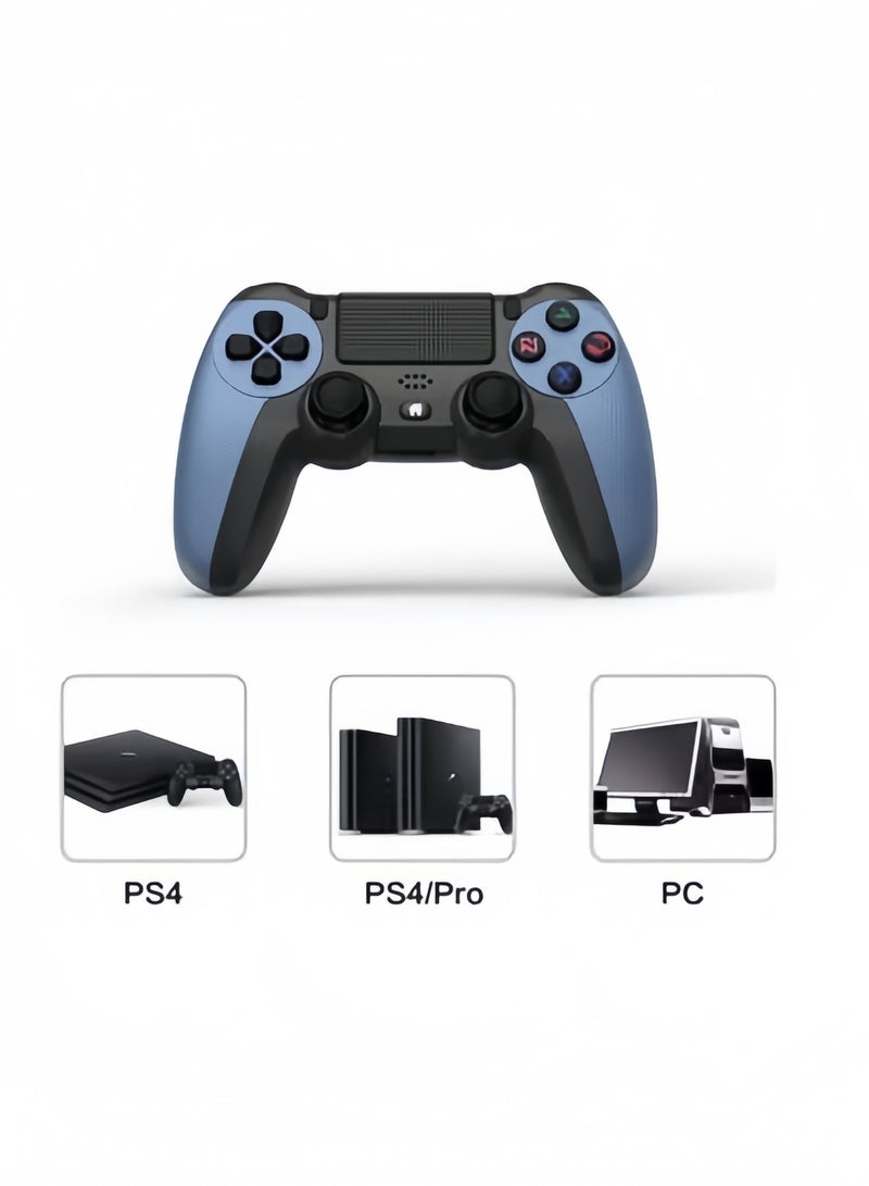 Wireless Controller Gamepad for PS4/PS4 Slim/PS4 pro/PC with USB Charge Cable with Dual Vibration, Clickable Touchpad (Blue) - Image 2
